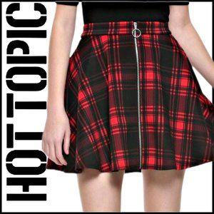 ❌SOLD Punk Gothic Plaid SkaterSkirt O Ring Pockets Mall Goth Dark Academia